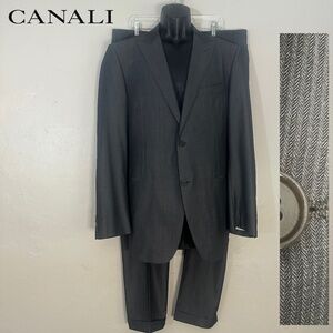 Canali Full Peak Lapel Suit EU 54L US ~42L Pants 38" waist 34" inseam